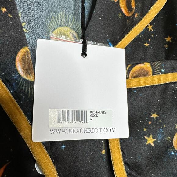 NWT Beach Riot Lee Ann & Brook Pajama Set Women's in Gold Celestial Size Medium - Picture 4 of 9